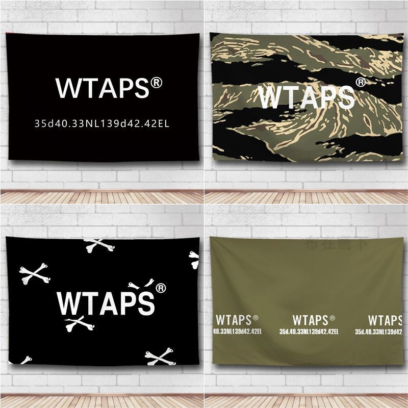 แบรนด์ทันสมัย WTAPS ผ้าแขวน ผ้าพื้นหลัง สไตล์ทหาร ตกแต่งสตูดิโอ หอพัก ภาพวาดแขวน Tetsu Nishiyama
