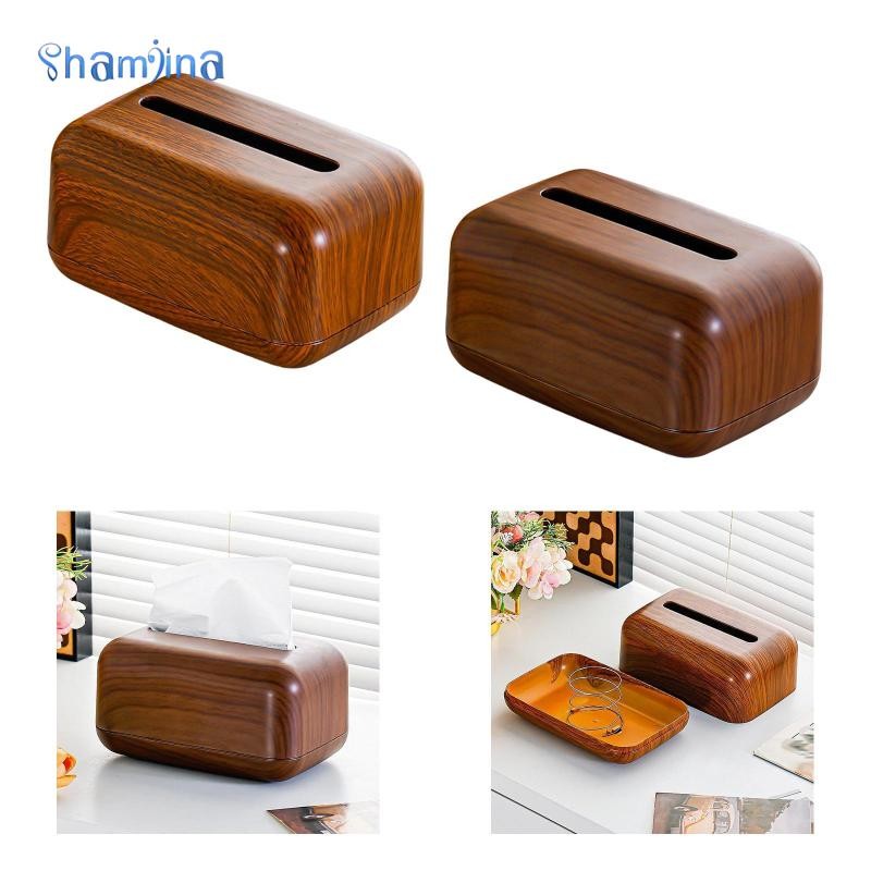 [Shamjina] [แชมจินา] หน้า กล่องกระดาษทิชชูปกผ้าเช็ดปากออแกไนเซอร์สี่เหลี่ยม17.5x12x10เซนติเมตรอเนกประสงค์สําหรับห้องครัวอุปกรณ์เสริมรถยนต์