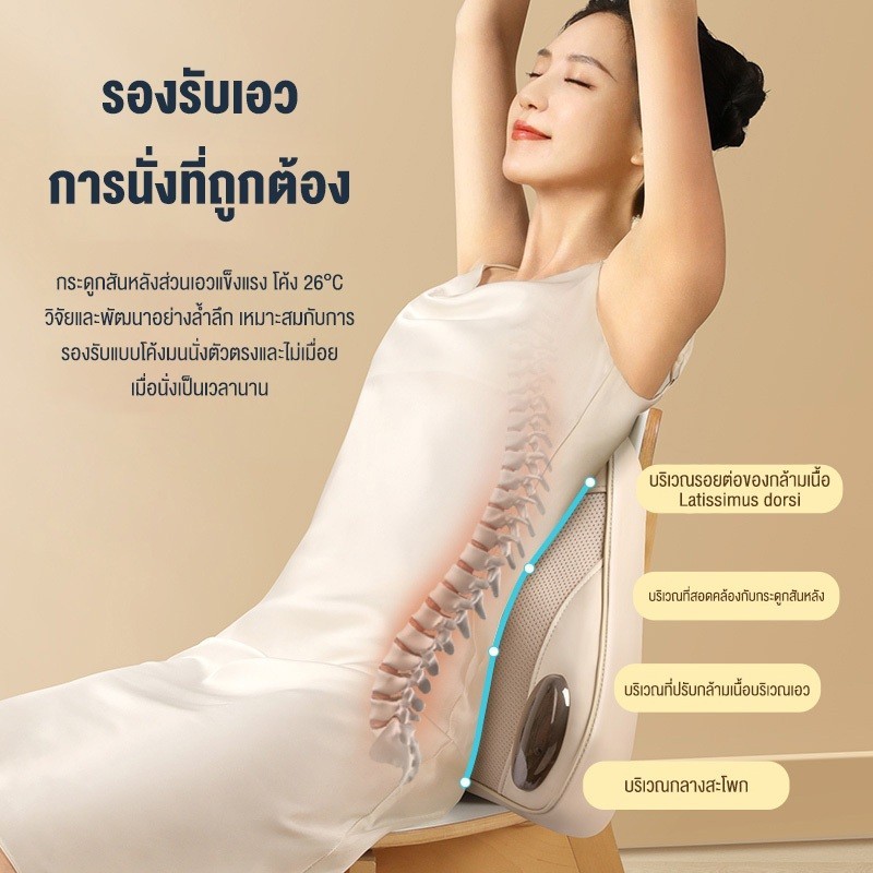 Srabuy หมอนนวดสามเหลี่ยมอเนกประสงค์ หมอนนวดคอและหลัง หมอนนวดอัจฉริยะแบบให้ความร้อน การกำหนดเวลาอย่างชาญฉลาด - รูปที่ 4