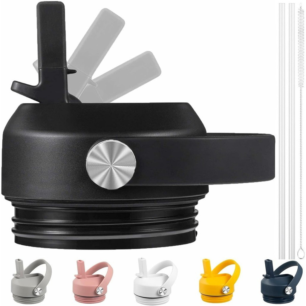 ฝาฟางสําหรับ Yeti Rambler 18 26 36 64 ออนซ์,ฝาปิดพร้อมหลอดและที่จับแบบยืดหยุ่น,หมวกทดแทนสําหรับ Yeti