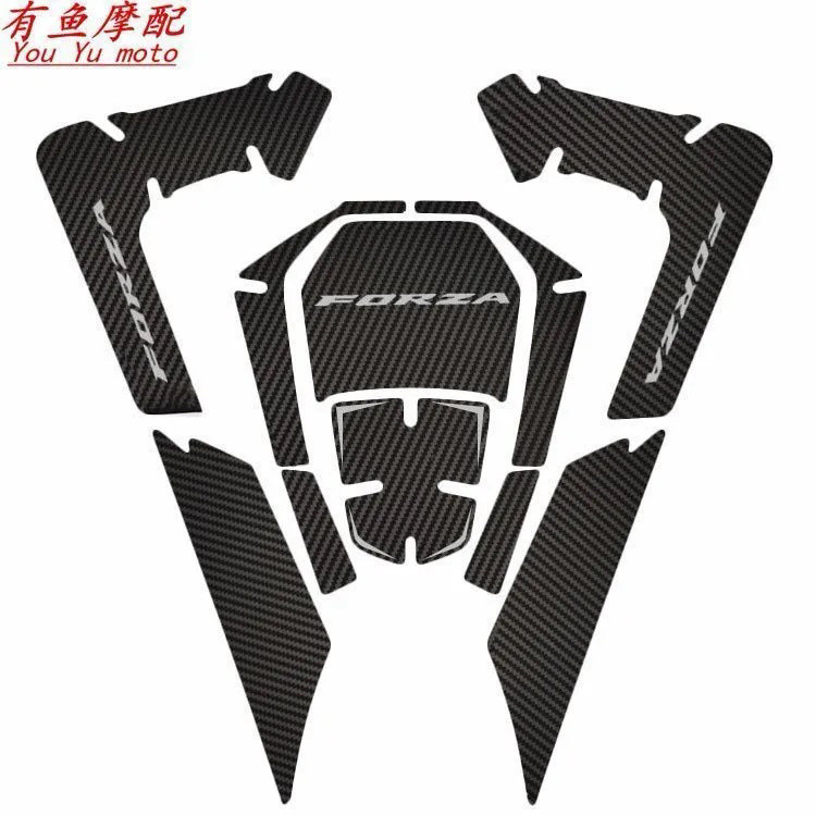 ฟิล์มป้องกันพื้นผิวคาร์บอนไฟเบอร์สำหรับถังน้ำมัน Honda NSS FORZA350 สติ๊กเกอร์กันรอย - รูปที่ 6