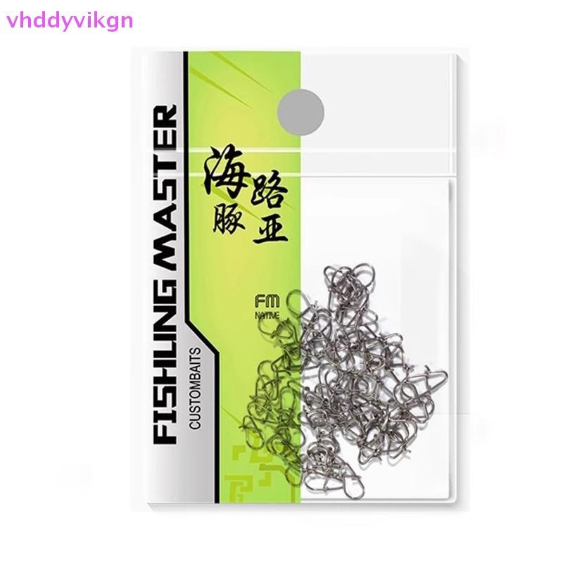 VHDD 100 ชิ้นคลิปตกปลา Fast Crankbait Snaps ตกปลาตัวเชื่อมต่อตกปลาน้ําเค็มล็อค Lure สแตนเลส TH - รูปที่ 5