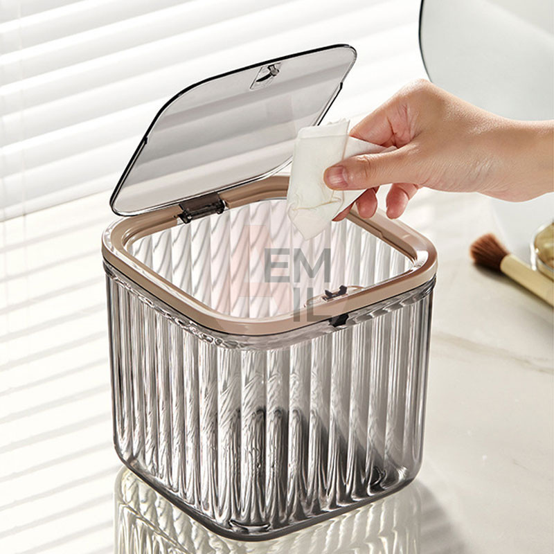 COD ถังขยะตั้งโต๊ะ กล่องใส่ของ เรียบหรูดูแพง พร้อมฝาปิด สําหรับหอพัก ห้องนั่งเล่น สํานักงาน ห้องน้ํา - รูปที่ 4