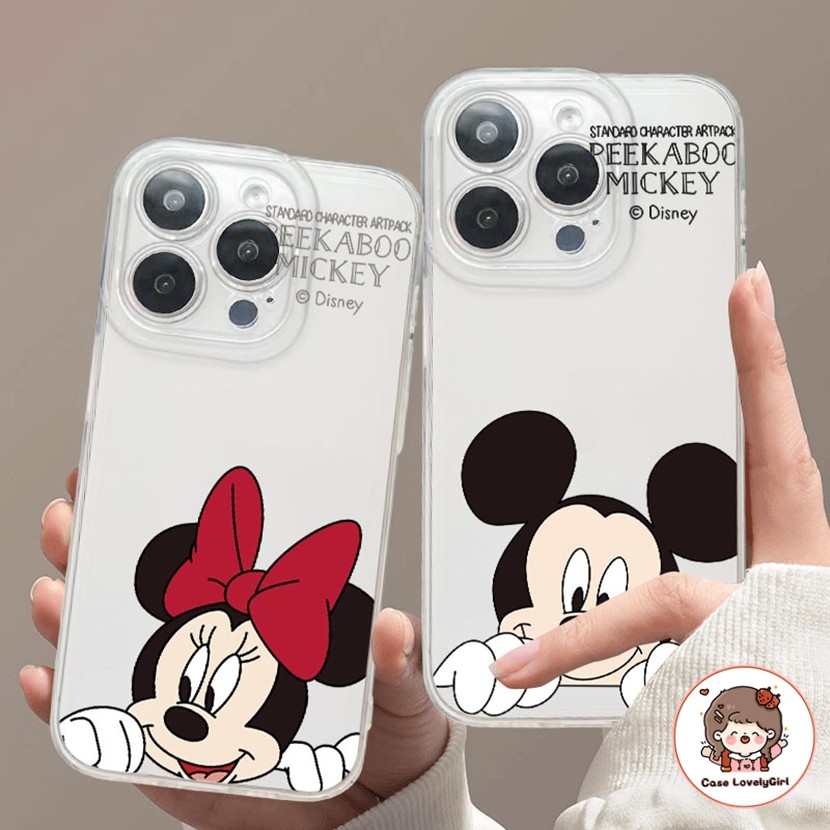 ส่งจากไทย ดิสนีย์มิกกี้เมาส์ เคส IPhone 16 11 15 14 13 Pro Max XR 13 12 Pro 7 8Plus SE X Xs Max Soft Anti-fall Case