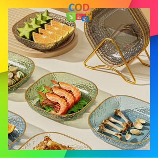 Cod - H6481 Piring Makanan Diamond / Piring Buah dan Snack / Piring Cemilan Gaya Mewah / Diamond Pattern Plate / Snack Tray