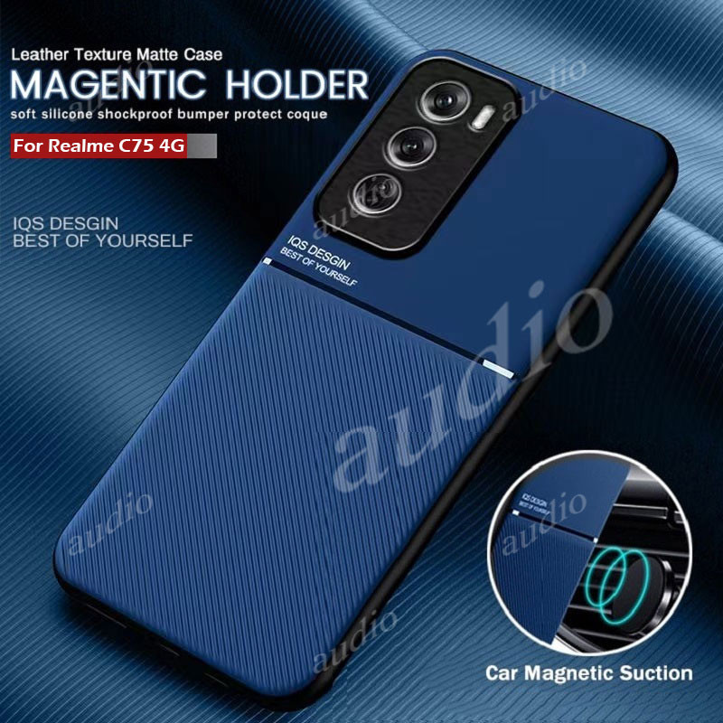 Realme c75 c75x 4G กรณีผู้ถือแม่เหล็กหนังเกราะกันกระแทกเคสโทรศัพท์สําหรับ realme c75 c75x realmeC75 