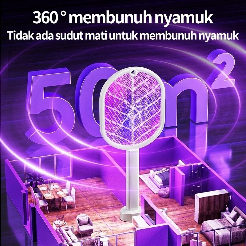 ไม้ช็อตยุงไฟฟ้า 3500V ไม้ช็อตยุง ไฟฟ้า ไม้ช๊อตยุงแบบ 2 โหมด ได้ทั้งตี และ ตั้งไว้ดักยุง ที่ดักยุง - 3