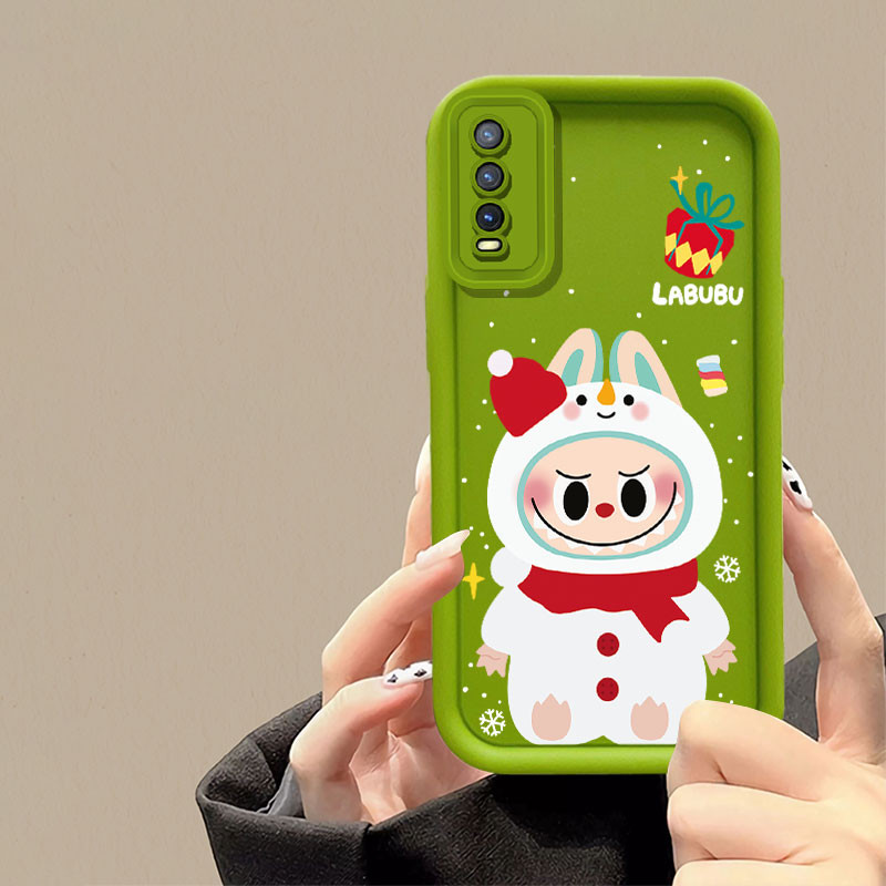 Merry Christmas Snowman Labubu เคสโทรศัพท์สําหรับ VIVO Y20s [G] Y21 Y21S Y21A Y21T Y33S Y33T Y3S 2021 Y50 Y30 Y30i Y55 Y75 Y77 Y91C Y02 Y91S Y91