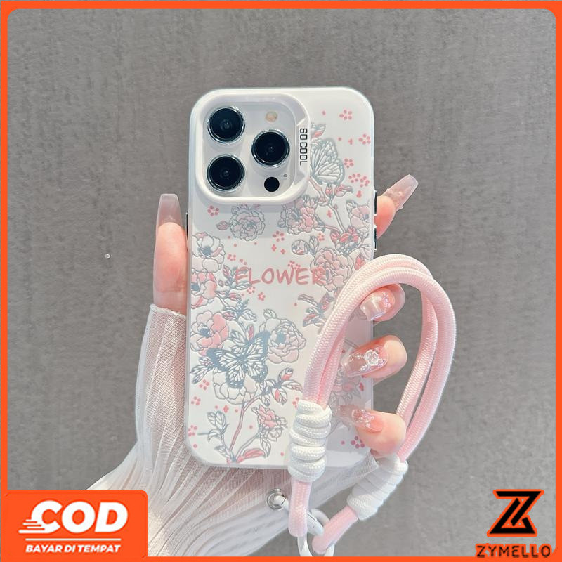 สําหรับOPPO Reno 15F Reno 14F Reno 13F Reno12 F Reno 12 Reno11 F 5G Reno 10 Pro Reno 8T Reno 8Z Reno 7Z Reno 8 ดอกไม้ผีเสื้อเชือกเส้นเล็กกันกระแทกTPU P