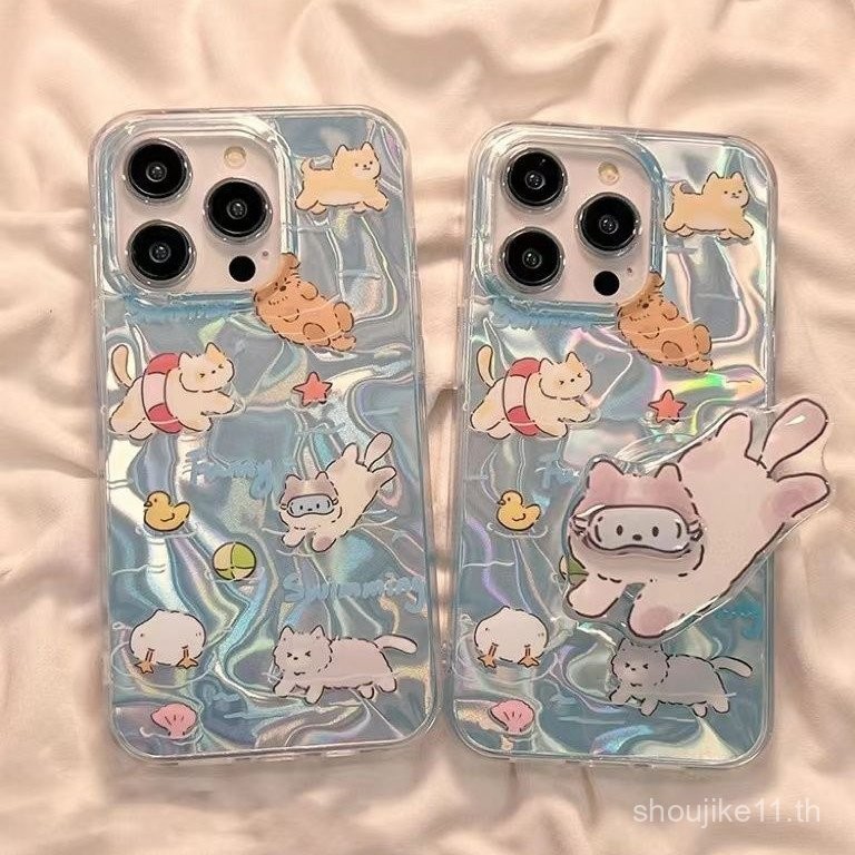 น่ารักว่ายน้ำระลอกสำหรับ iPhone 16, iPhone 11, iPhone 12, iPhone 13, iPhone 14, iPhone 15 PRO MAX, 7plus, 8PLUS, 11pro, 13pro, X, XR, เคสโทรศัพท์มือถือที่น่ารักและเรียบง่ายของ XS MAX พบกับไอเดียแปลกๆ21gj