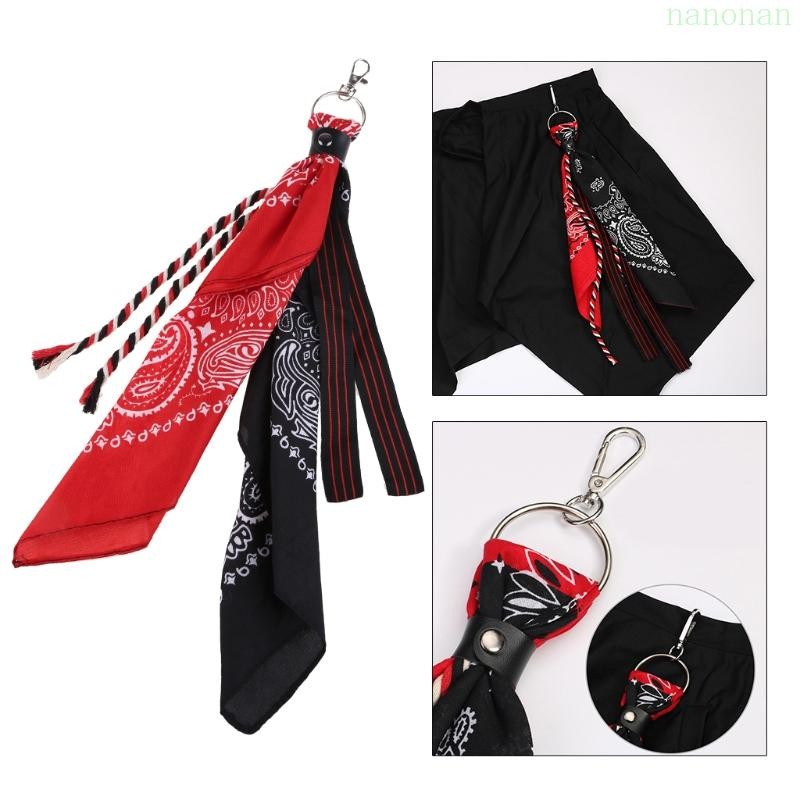 Nan Paisley Bandana Kerchief Wallet Chain Ribbon Biker Headscarf Jean Pants พวงกุญแจ