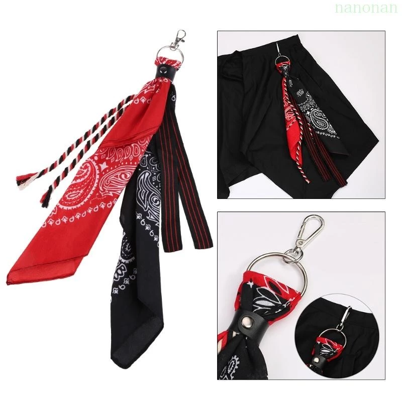Nan Paisley Bandana Kerchief Wallet Chain Ribbon Biker Headscarf Jean Pants พวงกุญแจ