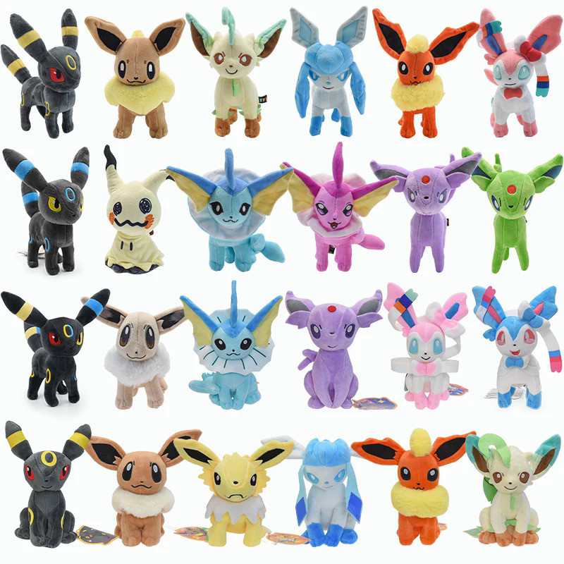 Hot Pokemon Plush Toys Kawaii Mimikyu Eevee Umbreon Flareon Jolteon Glaceon Vaporeon Sylveon Espeon 