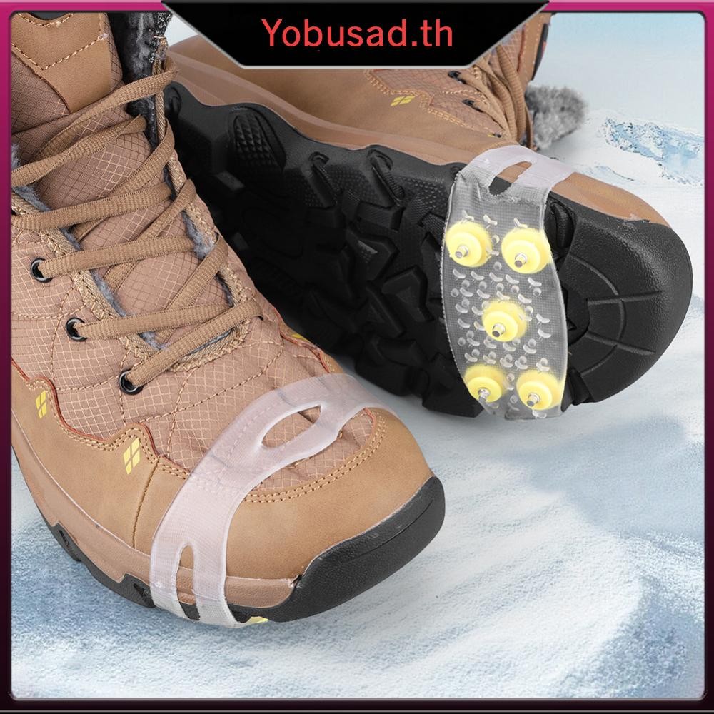 [Yobusad.th] 5-stud Climbing Crampons Anti Slip Snow Gripper Unisex Outdoor Chain Shoe Spikes