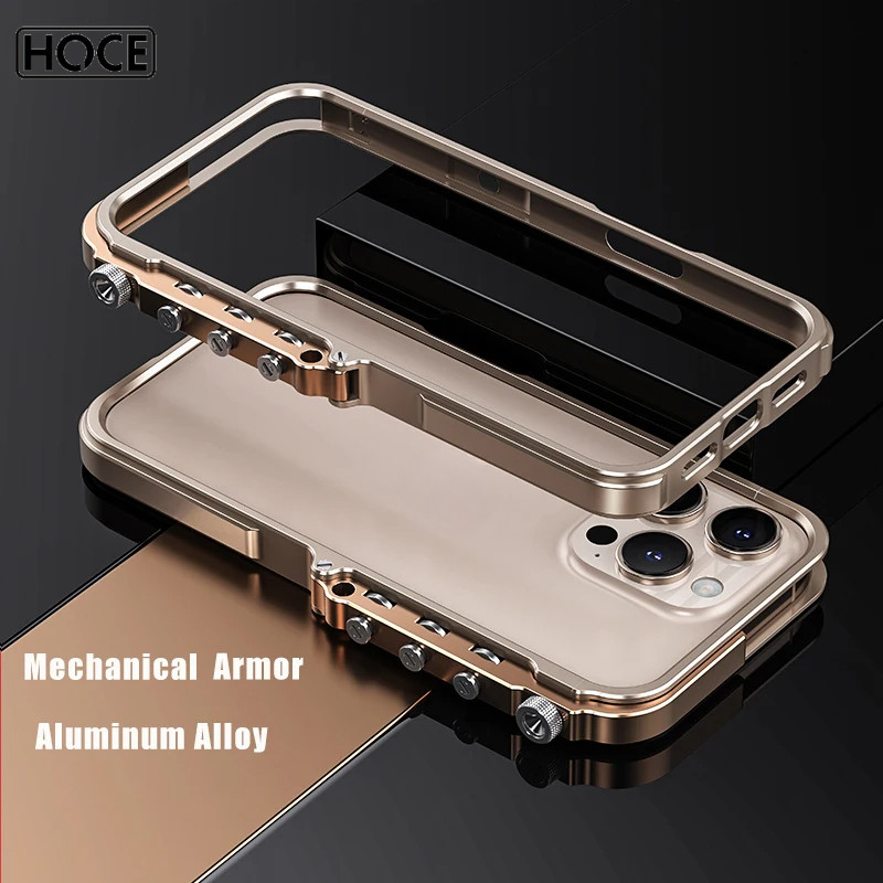 Hoce กรอบโลหะอลูมิเนียมสําหรับ iPhone 16 15 14 13 Pro Max Plus ฝาครอบกันชนโลหะผสม