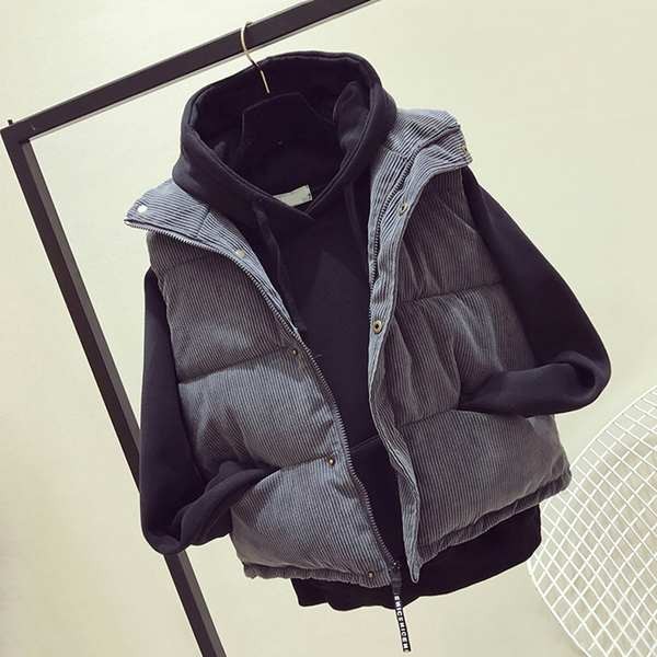 เสื้อกล้าม สายเดี่ยว แบรนด์ส่วนลดเสื้อผ้าสตรีเคาน์เตอร์ถอนเคาน์เตอร์การค้าต่างประเทศฤดูใบไม้ผลิและฤดูใบไม้ร่วงเสื้อกั๊กผ้าฝ้ายผู้หญิงสั้นผ้าลูกฟูกม้าคลิปแจ็คเก็ตกระแสน้ํา