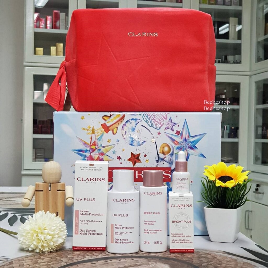 set ฟรีแถม CLARINS ครีมกันแดด UV PLUS Anti-Pollution SPF50 PA++++ 50ml