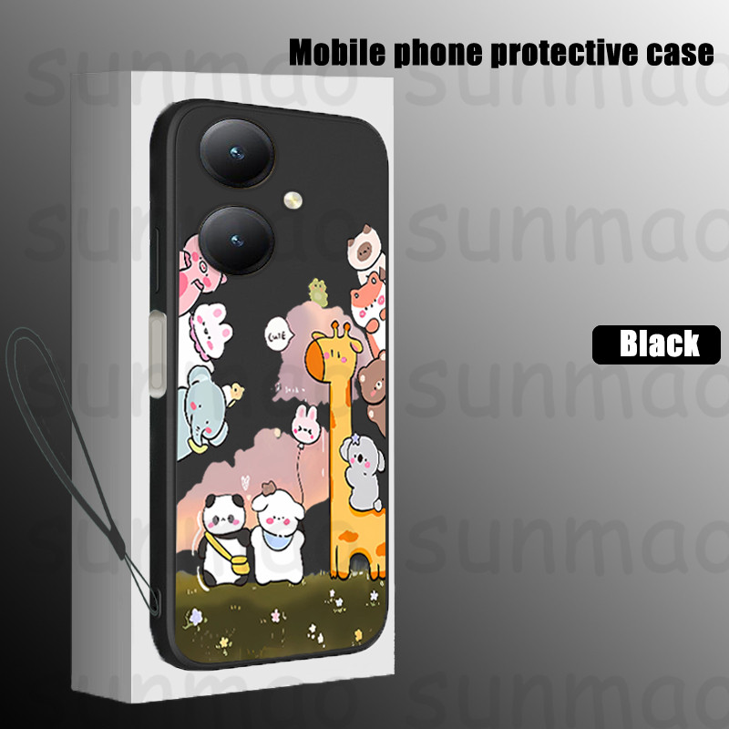 สําหรับ Vivo Y27 4G Vivo Y28 Vivo Y55 Vivo Y76 5G เคสโทรศัพท์น่ารักการ์ตูนสัตว์