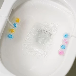 Crystal 4-in-1ลูกบอลดับกลิ่นชักโครกแบบแขวน ต้านเชื้อแบคทีเรียและระงับกลิ่น พร้อมกลิ่นหอมยาวนาน