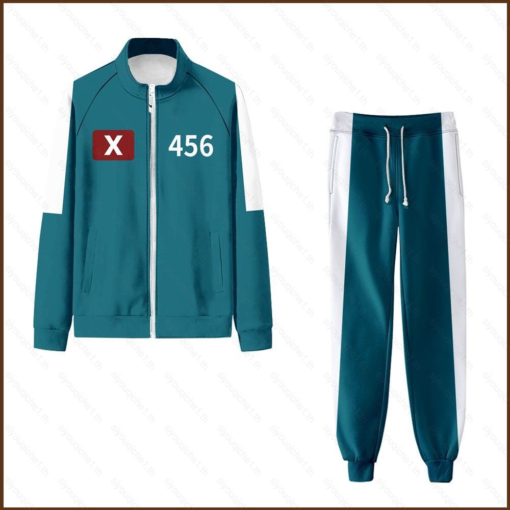 SY1 2 ชิ้น/เซ็ต Squid Game Season 2 ซิป Hoodie coat กางเกงขายาวกางเกงขายาวกางเกงขายาว