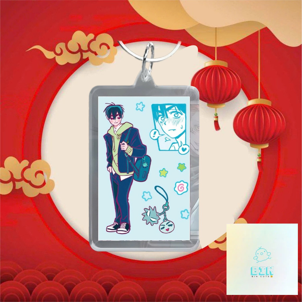 Ivan alien stage พวงกุญแจสี่เหลี่ยมโปร่งใสพิมพ์ลายขอ - ตกแต่ง