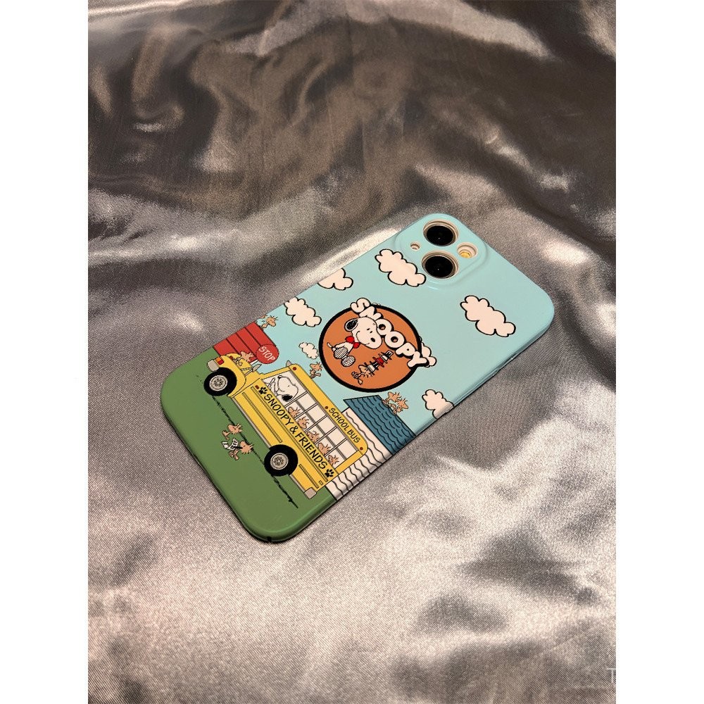 Cartoon Fun Bus Snoopy เคสโทรศัพท์สำหรับ Samsung S22 S23 S24 PLUS A34 A54 5G A14 A55เคสป้องกัน A23 A