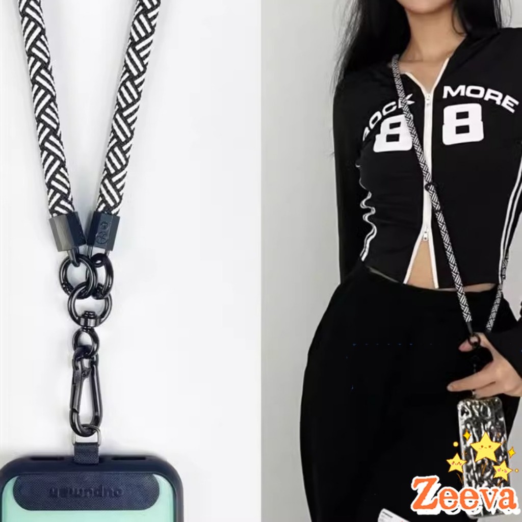 Zeeva【มีสินค้าในสต๊อก】 สายคล้องโทรศัพท์มือถือ/สายคล้องคอ ถอดออกได้ ปรับได้ ความยาว 120cm เชือกหนา phone lanyard