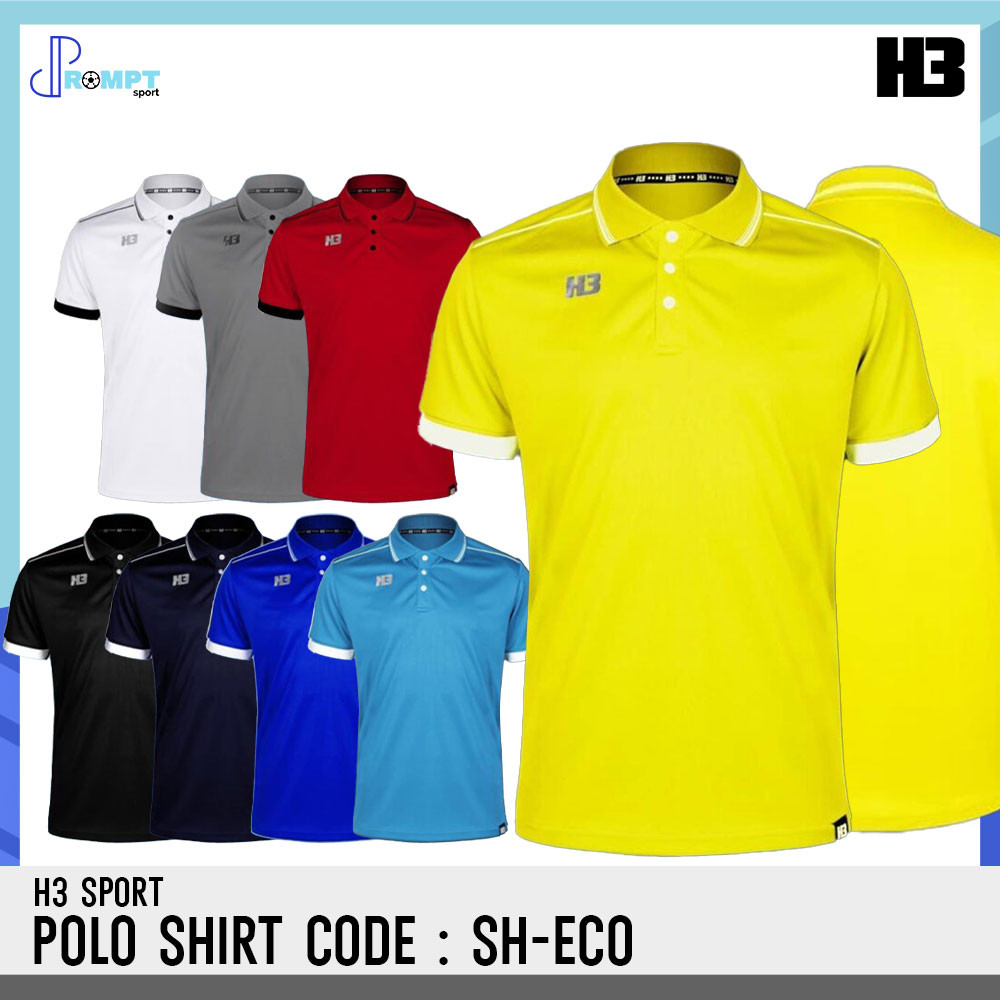 ส่งฟรีไม่มีโม้!! H3 SPORT เสื้อโปโล โปโล เอชทรี สปอร์ต รุ่น H3 POLO SH-ECO แท้ 100%
