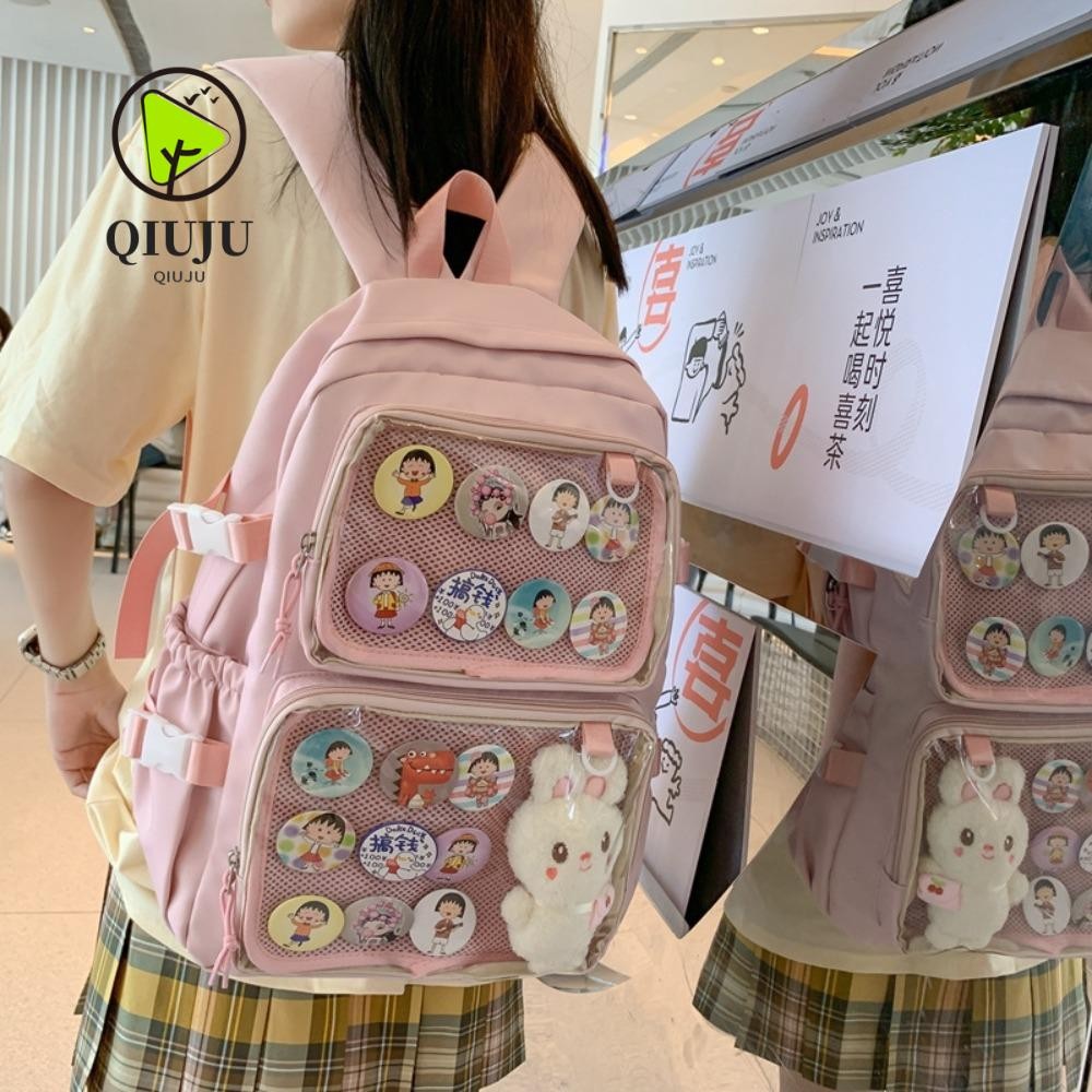 กระเป๋าโชว์ตุ๊กตา ชิวจู กระเป๋าเป้สะพายหลังสไตล์ญี่ปุ่นความจุขนาดใหญ่นักเรียน ทําเอง ตกแต่งกระเป๋าปวดไหล่โรงเรียน