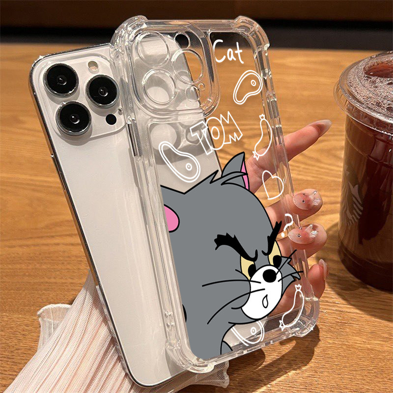 MAX  เคสโทรศัพท์มือถือแบบใส กันกระแทก แมวชื่อทอมfor 7 Plus X/XR 11/13/12/14/15 Plus เคสโทรศัพท์ – โปรปัง
