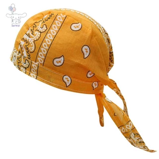 [San] ผู้หญิงผู้ชายหมวกผ้าฝ้าย Unisex Durag พิมพ์แฟชั่นผ้าพันคอโจรสลัด