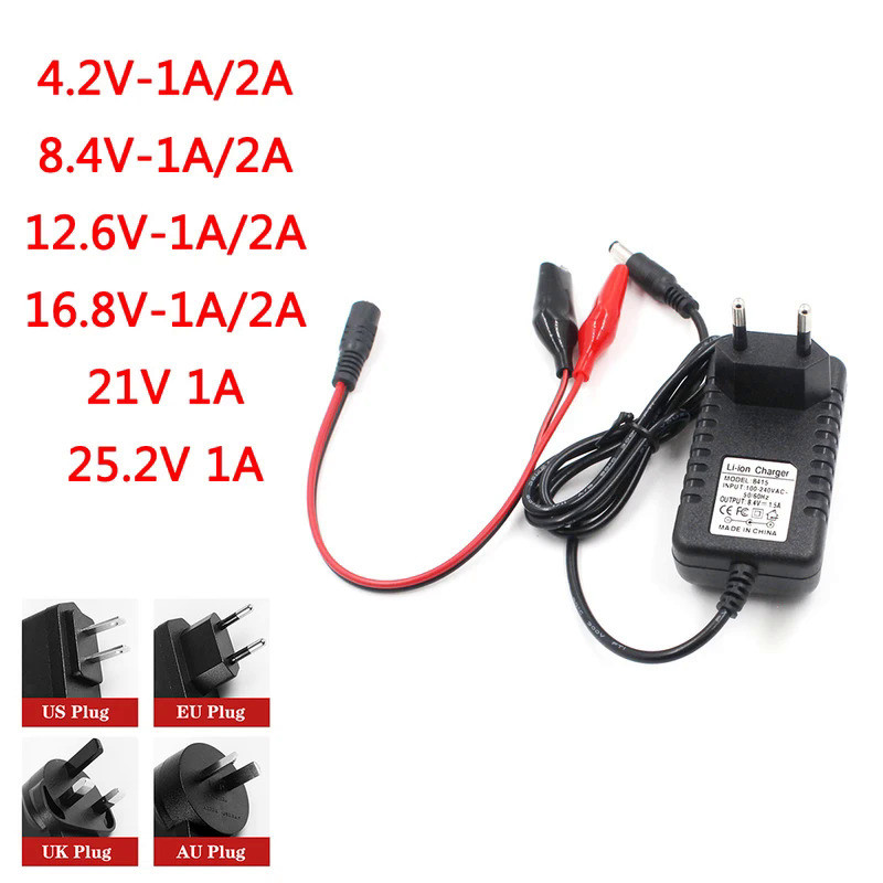 18650 Rechargeable Lithium Battery Charger Portable Charger for 1 2 3 4 String Lithium 4.2V 8.4V 12.