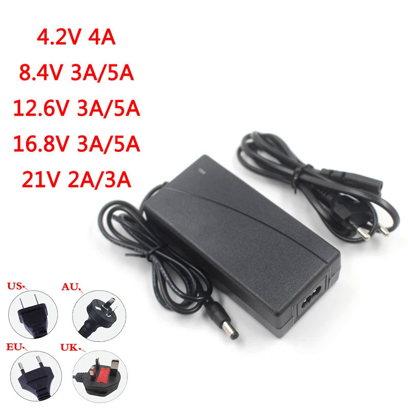4.2V 8.4V 12.6V 16.8V 21V 25.2V 2A 3A 4A 5A Intelligence Lithium Li-ion Battery Charger for Lithium 