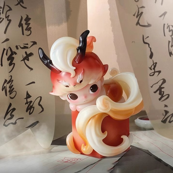 P POPMART POPMART DIMOO One Fengyue Series Mystery Box W Magazine Joint ของขวัญเครื่องประดับทํามือ