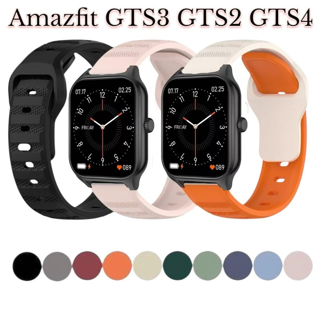 สายนาฬิกาAmazfit bip5/4/3/GTR4/3/3Pro/GTR2/2e/statos สายลายจุดล็อคดำ Active/GTR mini/GTS4mini/bip U