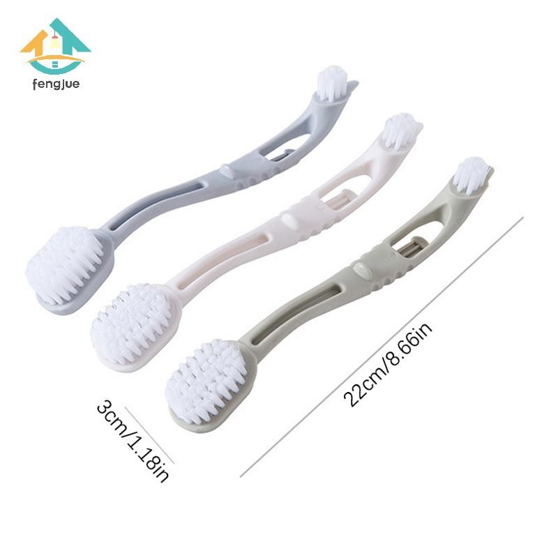 Fengjue Double-end รองเท้าแปรงทําความสะอาดรองเท้าผ้าใบรองเท้าสีขาวแปรงทําความสะอาดมัลติฟังก์ชั่แปรงทําความสะอาดในครัวเรือนเครื่องมือซักรีด TH