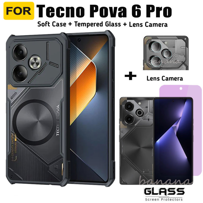 Tecno Pova 6 Neo อะคริลิคป้องกันแหวนแผ่นเหล็กแม่เหล็กสําหรับ Tecno Pova6 Pro Pova 6 Pova 5 Pova 4 Pr