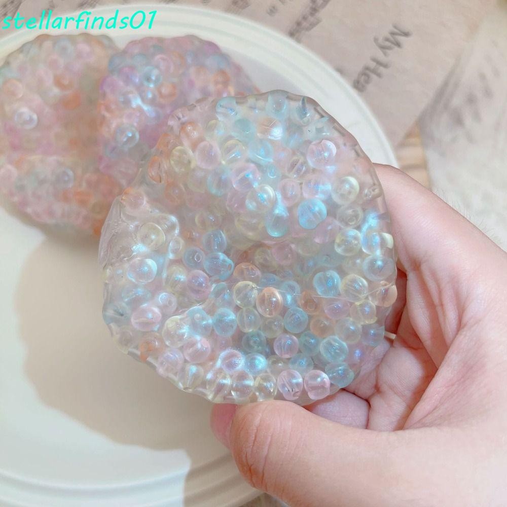 Stellarfends Pearl Noisy Ball ของเล่น, Mochi Ball ลูกปัด Pearl Squeeze ของเล่น, น่ารัก Grape Pulp TPR Sugar Balls Pearl Balls บีบของเล่นตารางเครื่องประดับ