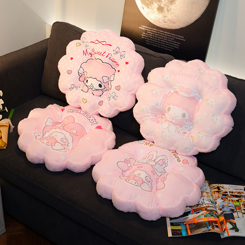 Sanrio น่ารักเบาะรองนั่ง My Melody เปียโนหวานนั่งเบาะเก้าอี้เบาะหลังนุ่มสบายสาว