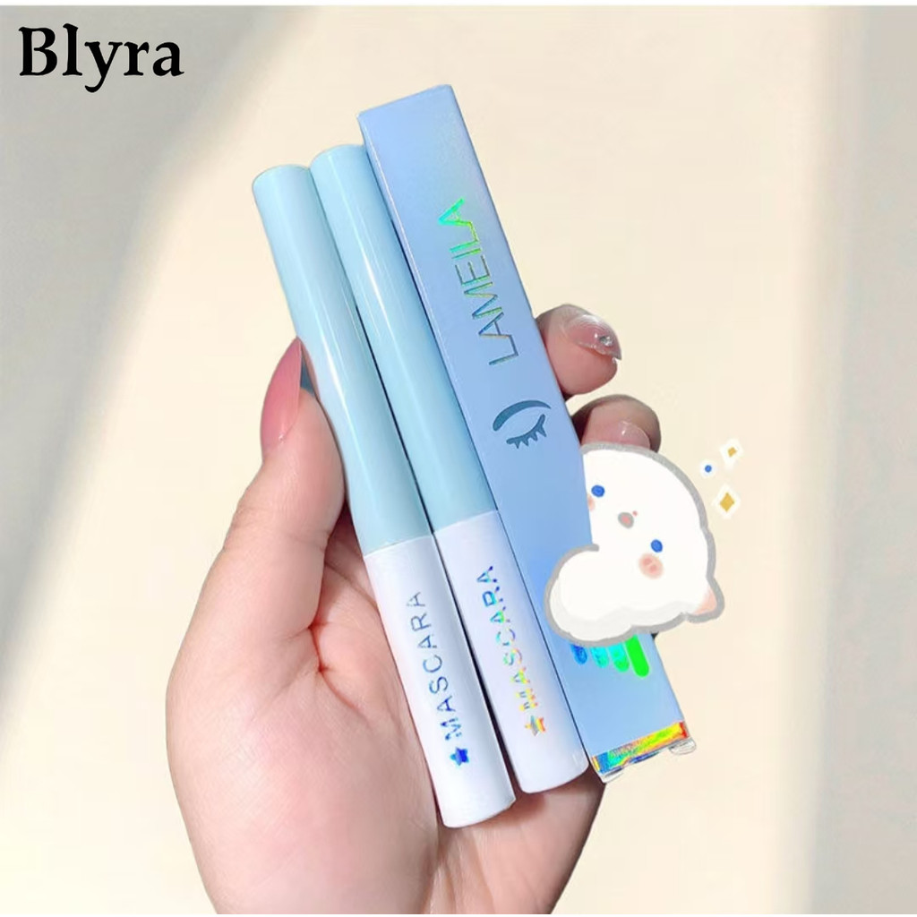 BLYRA มาสคาร่า มาสคาร่าขนาดเล็ก กันน้ำ ติดทนนาน ขนตายาว หัวแปรงยาว และบางเป็นธรรมชาติ นุ่ม