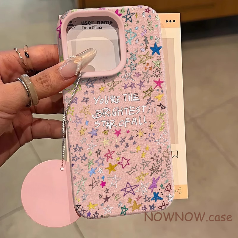 สําหรับ IPhone 16 15 14 13 12 11 Pro Max X XR XS Max 7 8 Plus Graffiti เติมหน้าจอพร้อมดาวเคสโทรศัพท์ปกอ่อน
