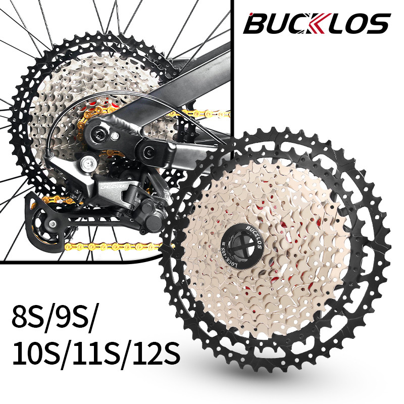 BUCKLOS 8/9/10/11/12 ความเร็ว Freewheel ทนต่อการสึกหรอจักรยานเฟือง 23/25/28/30/32/34/36/40/42/46/50/52T MTB Sprocket