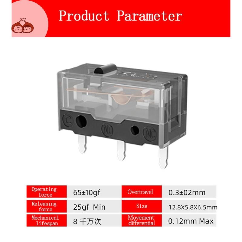 BEF 2 ชิ้น GM8.0 Kailh Micro Switch 80M life gaming mouse Micro Switch TH