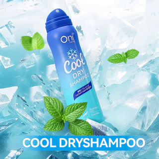 Oni Cool Dry Shampoo 100ml ดรายแชมพูสูตรเย็นโอนิ กลิ่นเกรปฟรุตมินท์ คุมมันยาวนาน ไม่ทิ้งคราบขาว เพิ่มวอลลุ่มให้ผม.