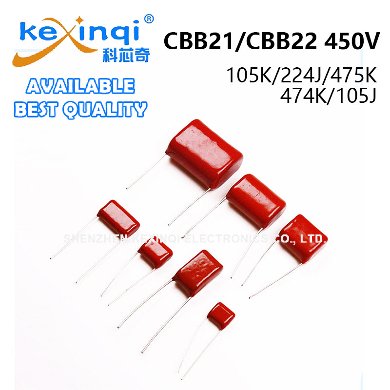(10 ชิ้น) CBB22/21 ตัวเก็บประจุ 450V 1UF 0.22UF 4.7UF 0.47UF 1UF 105K 224J 475K 447K 105J P10MM P15M