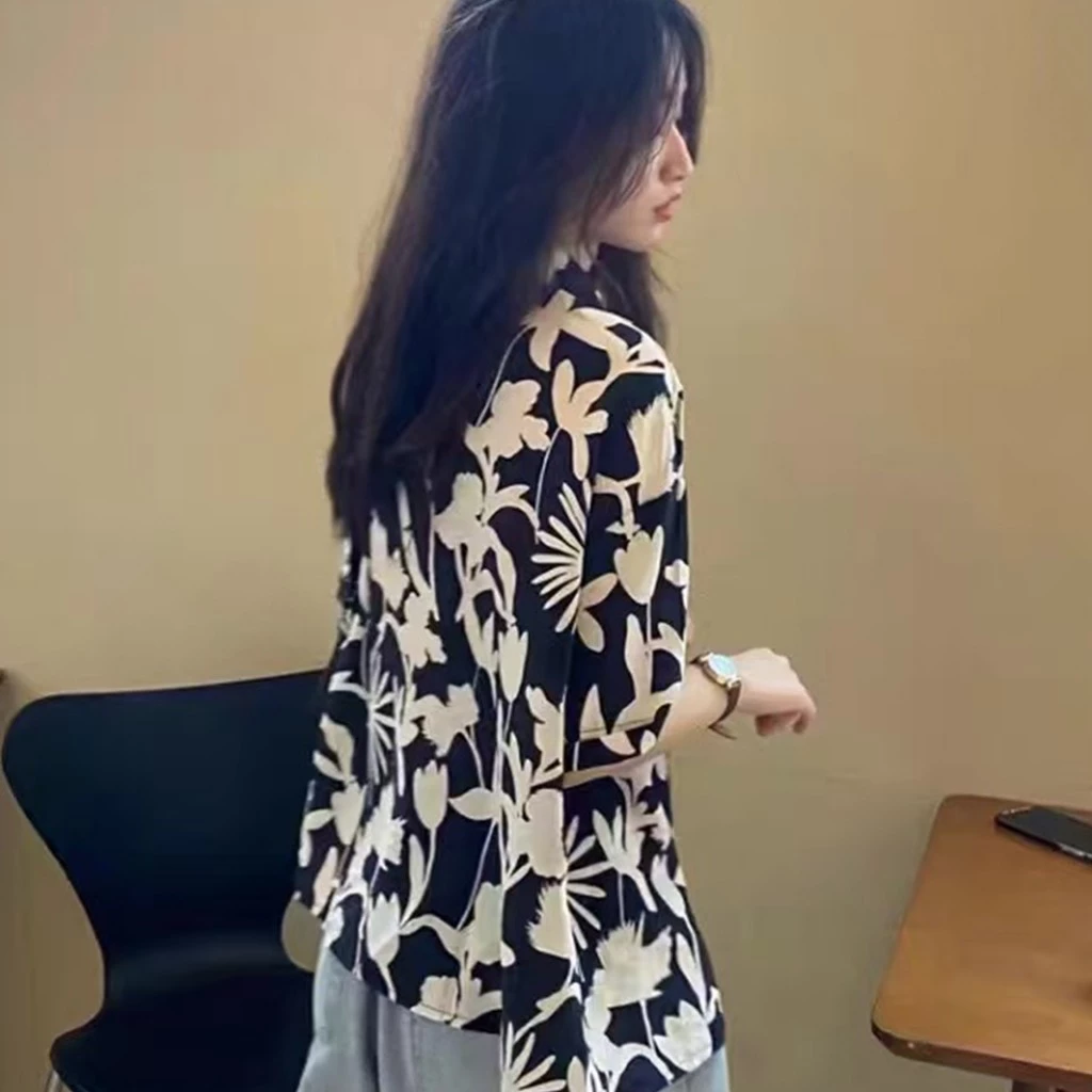 เสื้อเชิ้ตฮาวาย แขนสั้น ลายดอก ผ้าไหมอิตาลี สไตล์เกาหลี thumbnail 5