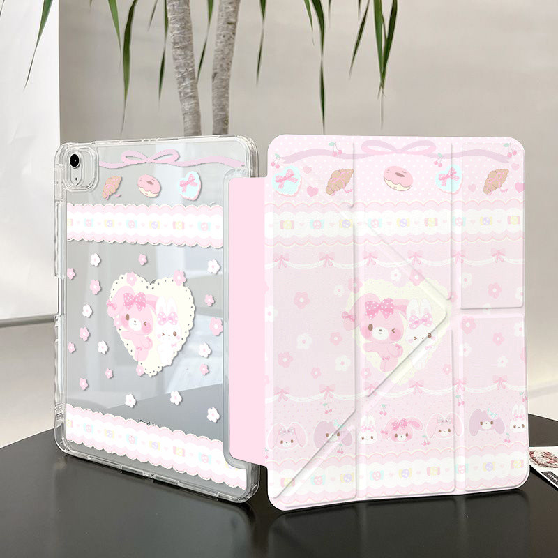 เคสแท็บเล็ตอะคริลิคโปร่งใสสูง Bunbun Rabbit Y-Fold สำหรับ iPad 11th Air 11 13 2025 เคสใหม่ iPad Pro 11 13 พร้อมช่องใส่ปากกา Air 7 Sanrio ปกน่ารัก
