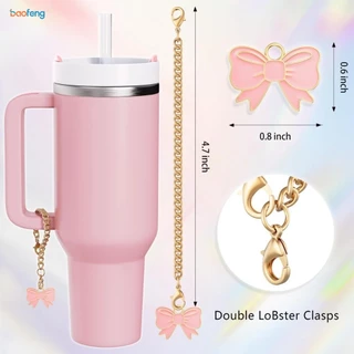 ฝาครอบฟาง & ขวดน้ําซิลิโคน Boot & ขวดน้ําจี้ชุด, Bowknot Shape Straws ฝาปิดและจี้, Tumbler Boot สําหรับ Stanley Owala Tumbler
