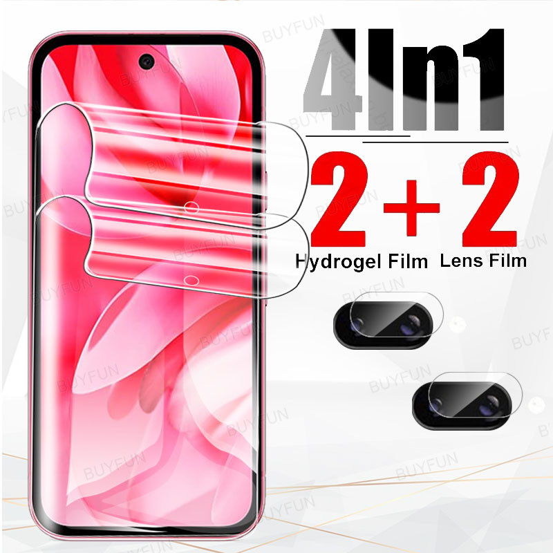 4in1 สําหรับ Google Pixel 9 Pro XL Pixel9 Pixel9pro Goog9A 9a คลุมทั้งหมดฟิล์มไฮโดรเจลป้องกันหน้าจอป