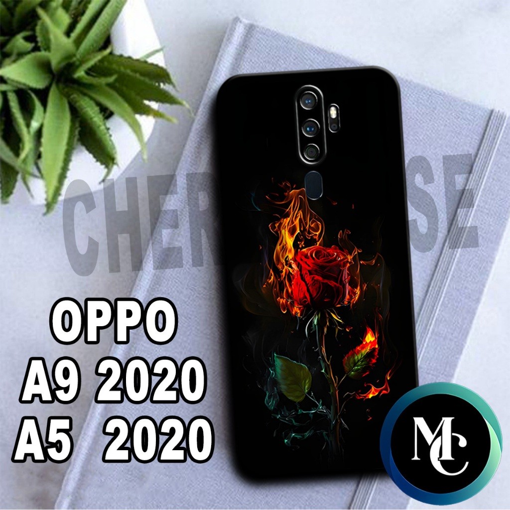 CC34/ Softcase ยางยืดหยุ่นสําหรับ OPPO A9 (2020) และ A5 (2020)/FLOWER Motif/เคส OPPO A9 (2020)/เคส O